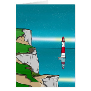 Beachy Head-fyr och Cliff Top Hälsningskort