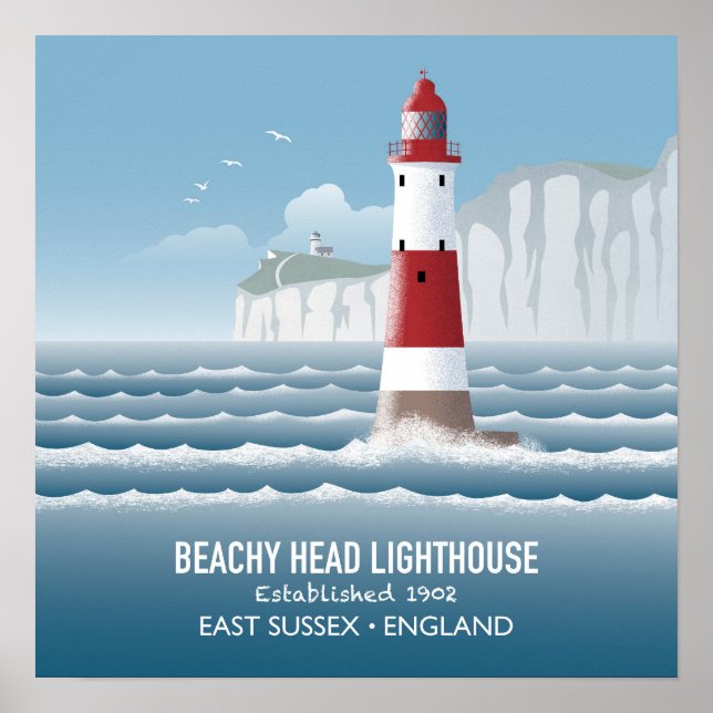 Beachy Head fyr Poster (Framsidan)