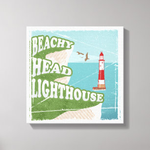 Beachy head fyr-reflektor poster canvastryck