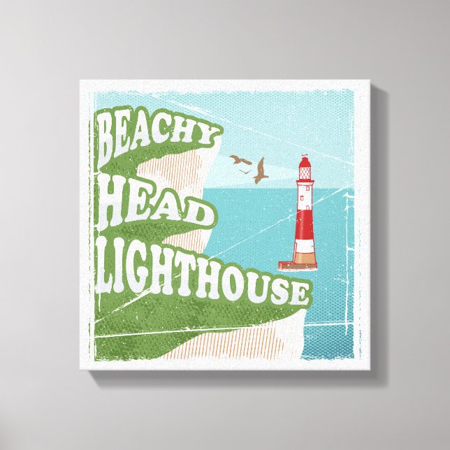 Beachy head fyr-reflektor poster canvastryck (Framsida)
