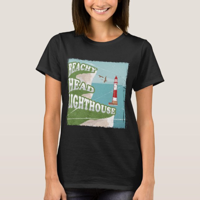 Beachy head fyr-reflektor poster t shirt (Framsida)