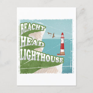 Beachy head fyr-reflektor poster vykort