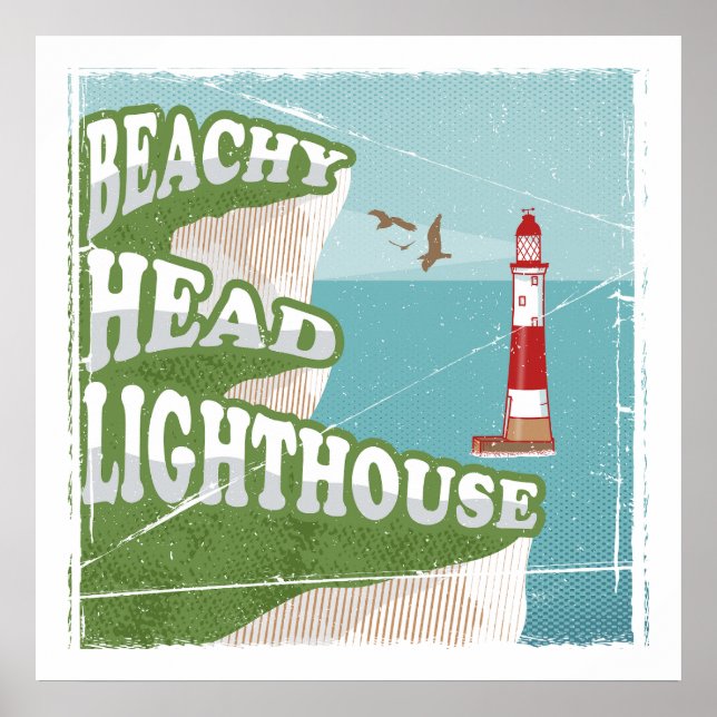 Beachy head fyr retro affisch (Framsidan)