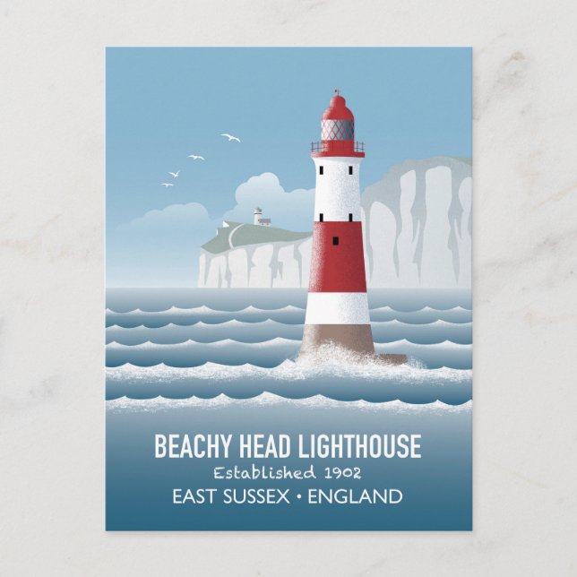 Beachy Head fyr Vykort (Framsida)