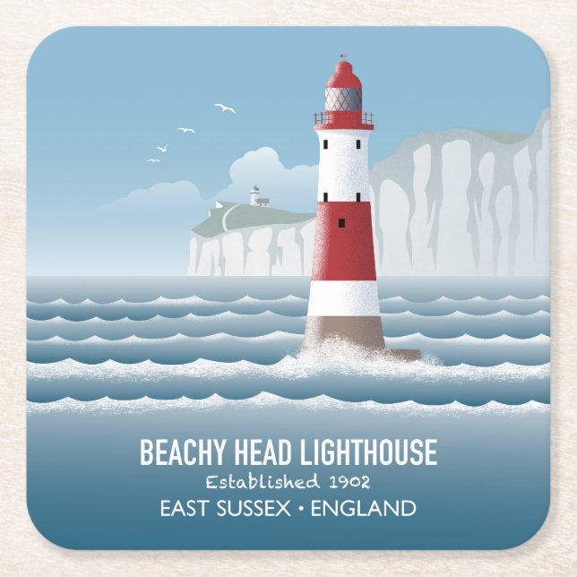 Beachy Head Lighthouse Underlägg Papper Kvadrat (Framsidan)