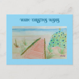 Beachy jul helg vykort