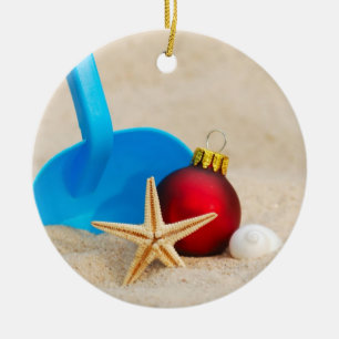 Beachy jul julgransprydnad keramik
