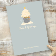Beachy jul Sand Pail Flat Helgdag Card