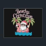 Beachy jul Tropical Vacation Santa Beach Helg Vykort<br><div class="desc">Beachy julTropical Vacation Santa Beach Älskare Gift</div>