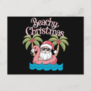 Beachy jul Tropical Vacation Santa Beach Helg Vykort