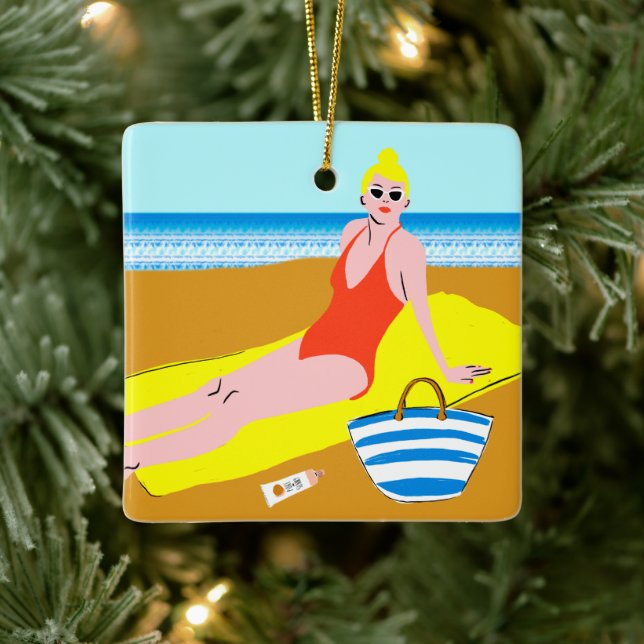 Beachy Keen - Gult Julgransprydnad Keramik (Träd)