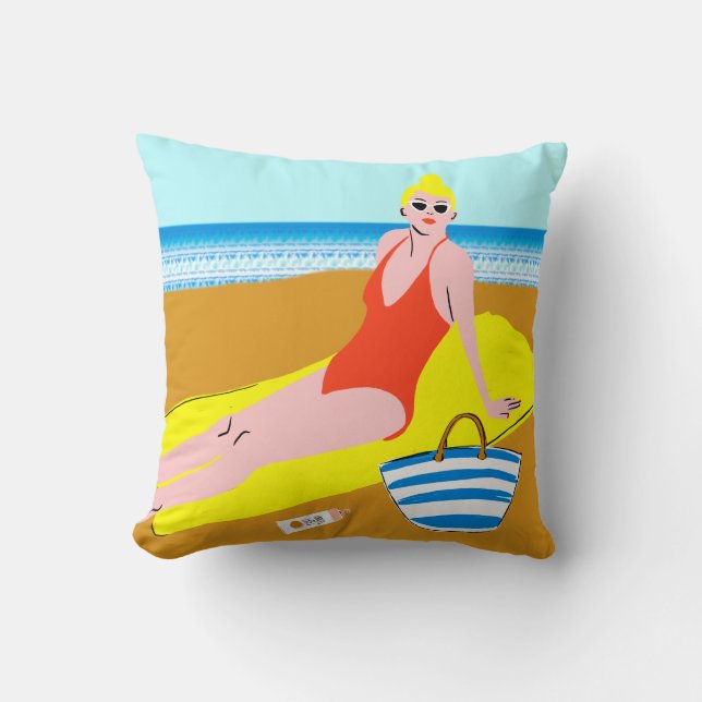 Beachy Keen - Gult Kudde (Framsida)