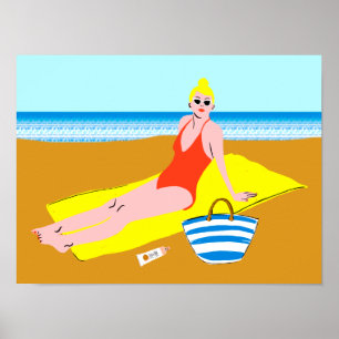 Beachy Keen - Gult Poster