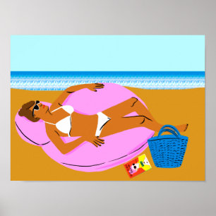 Beachy Keen - Rosa Poster