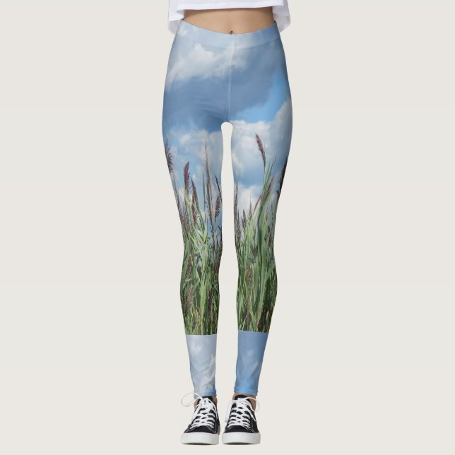Beachy Marsh Grass Leggings (Framsida)