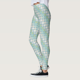 Beachy Mosaic Tiles, Sea Glass, Sand Leggings