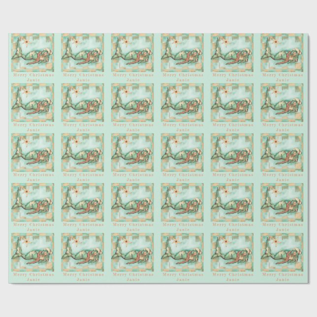 Beachy namn för julsjöjungfruSanta personlig Presentpapper (Platt)