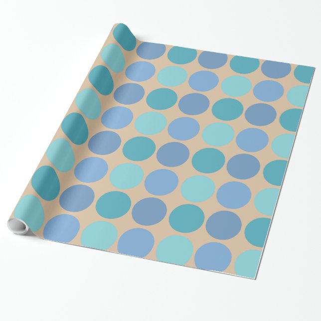 Beachy Polka dots Presentpapper (Utrullad)