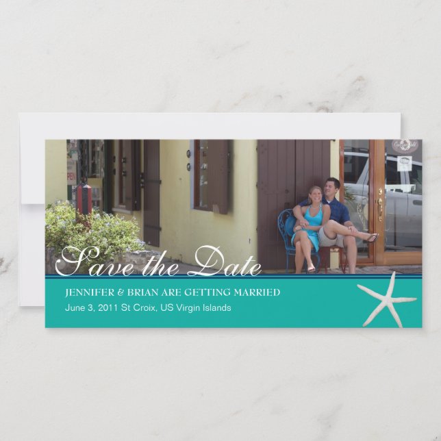 Beachy Save the Date Photocard Spara Datumet (Framsida)
