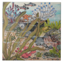 Beachy Sea Life Moray Eel Fish Marine Mural Pc.#1