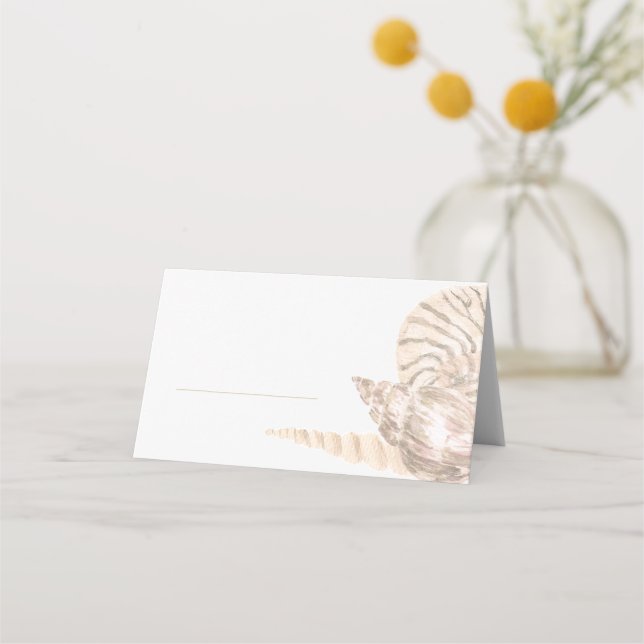 Beachy Sea Shell Design Place Card Placeringskort (Framsida)
