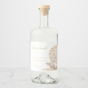 Beachy Sea Snäcka Design Flaska Spritflaskor Etikett