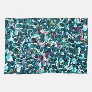Beachy Sequins för AquablåttFaux Kökshandduk
