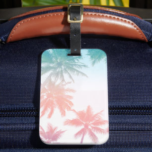 Beachy Vintage Sunset Handflatan Träd Bagagebricka