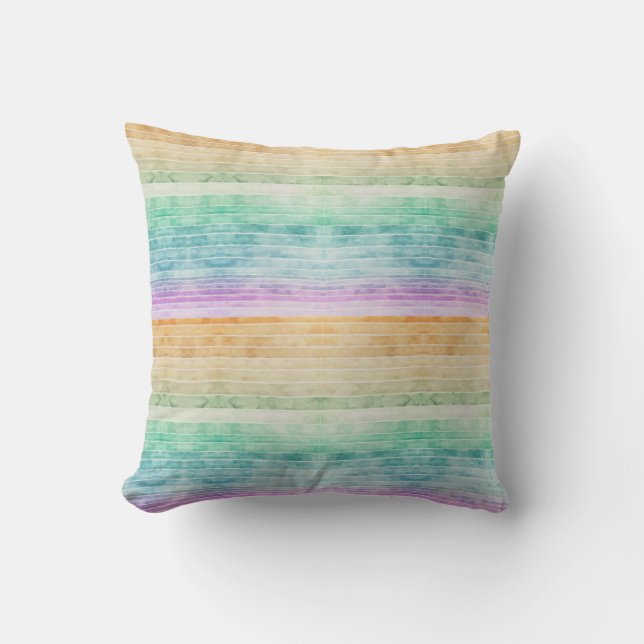 Beachy Watercolor Linjer Ombre Modern Minimal Kudde (Framsida)