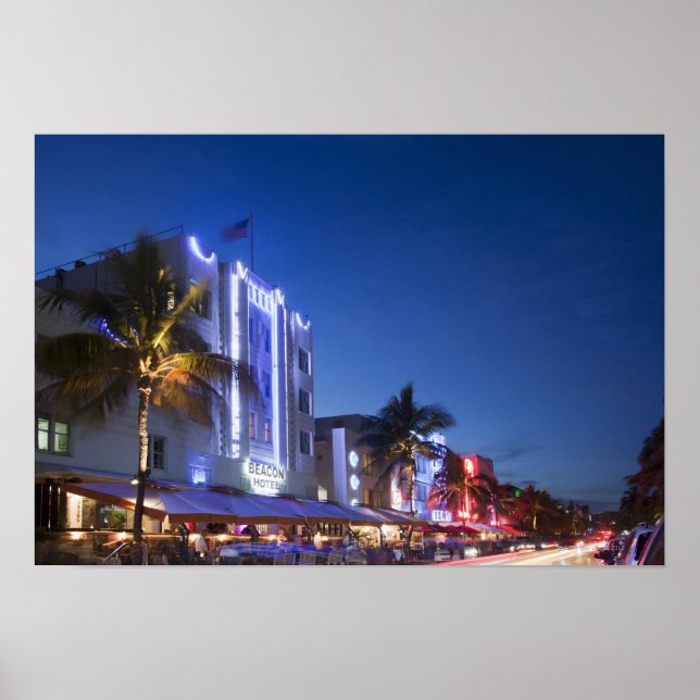 Beacon Hotel, Ocean Drive, South Miami Beach, Flor Poster (Framsidan)