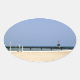 Beacon Light of Sjö Michigan Shores Ovalt Klistermärke