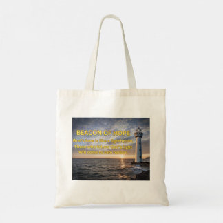 Beacon of Hope Lighthouse Tote Bag Tygkasse
