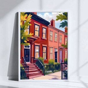 Beacon Street Boston Massachusetts Konst Poster