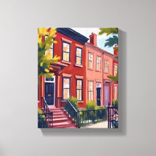 Beacon Street Boston Massachusetts Målning Canvastryck
