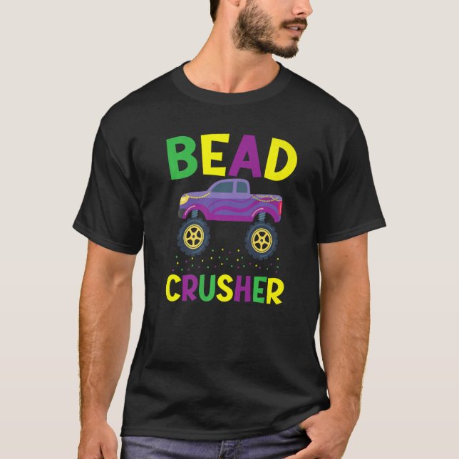 Bead Crusher Mardi Gras New Orleans Louisiana Para T Shirt (Framsida)
