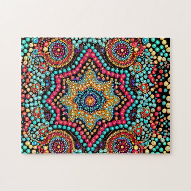 Bead Mönster 2 Photo Puzzles Internet Jigszl Puzzl Pussel (Horisontell)