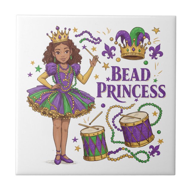 Bead Princess - Mardi Gras Kakelplatta (Framsidan)