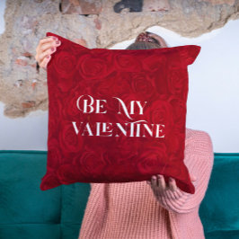Bead röd ros Mönster är min Valentine Kudde