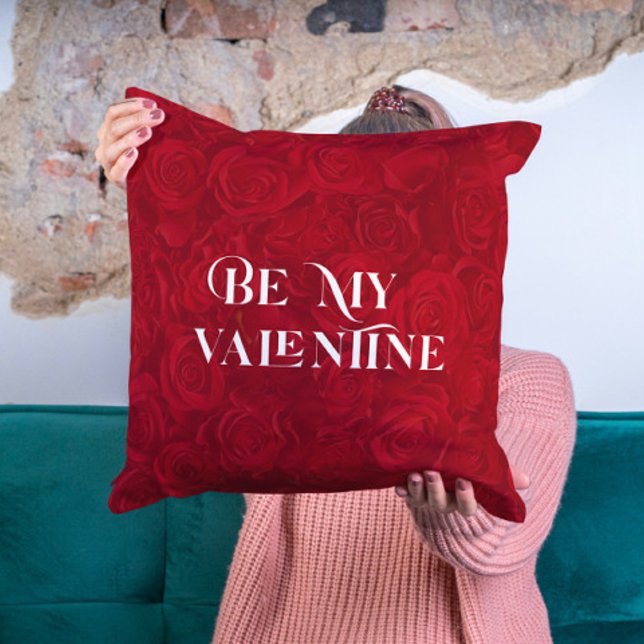 Bead röd ros Mönster är min Valentine Kudde (Skapare uppladdad)