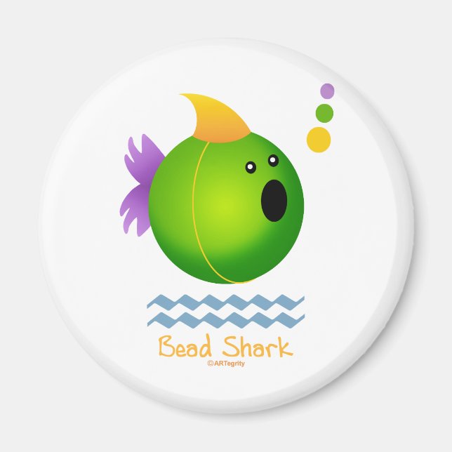 Bead Shark - Grönt Magnet (Framsidan)