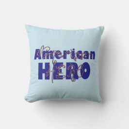 Beaded American Hero Square Pillow Kudde