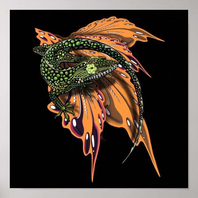 Beaded Anole Lizard Poster (Framsidan)