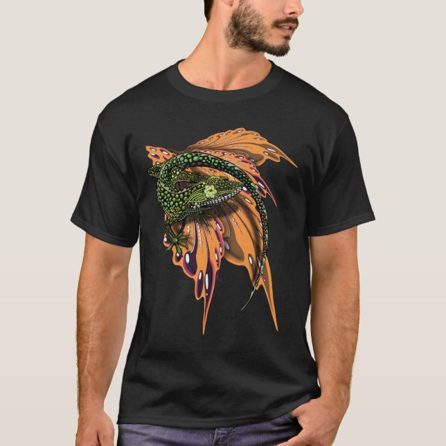 Beaded Anole Lizard T Shirt (Framsida)