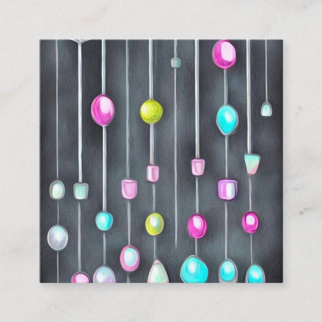 Beaded Curtain Mönster Fyrkantigt Visitkort (Framsida)