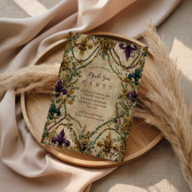 Beaded Fleur-de-Lis Mardi Gras Masquerade