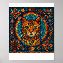 Beaded Kitten-design Poster