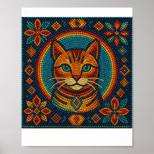 Beaded Kitten-design Poster