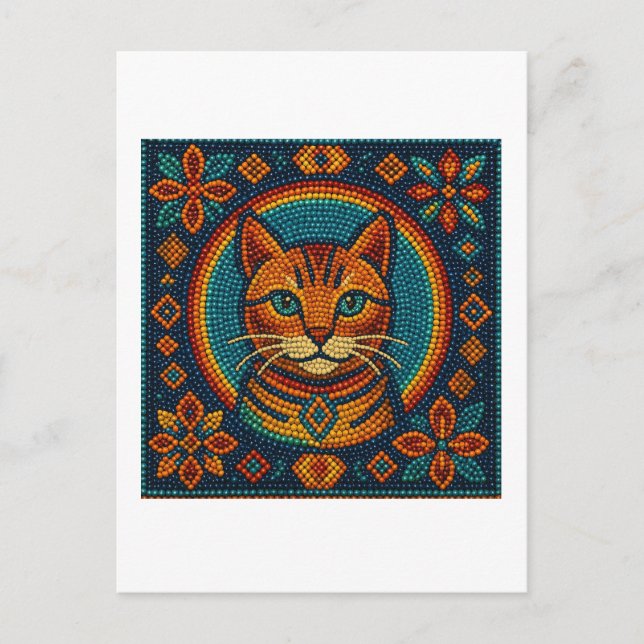 Beaded Kitten-design Vykort (Framsida)