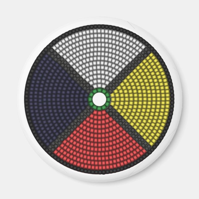 Beaded Medicine Wheel Magnet (Framsidan)