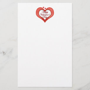 Beaded Red Heart Valentine Brevpapper